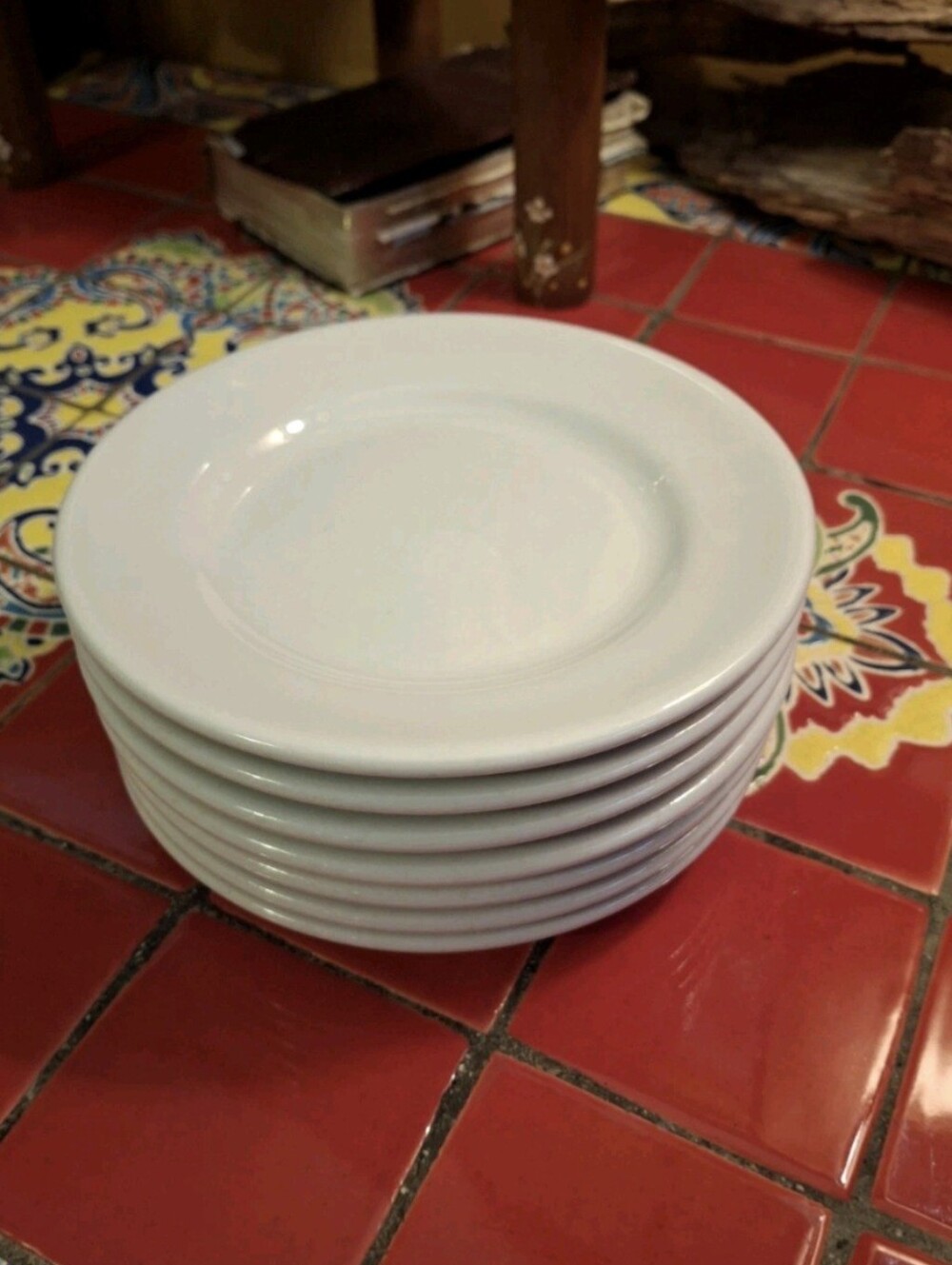SHENANGO RESTAURANT CHINA 7 BREAD & BUTTER PLATES NEW CASTLE, PA USA VNTG 6 1/4"